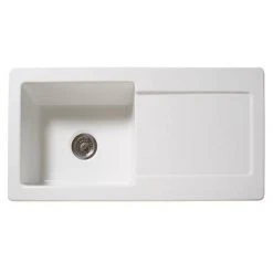 Reginox Contemporary White Ceramic 1.0 Bowl Kitchen Sink RL504CW + Tap -Basin Kitchen Sinks Shop RL504CW TAP n d3 460