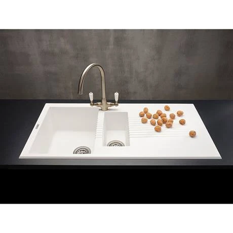 Reginox Tekno 475 1.5 Bowl Granite Kitchen Sink - White 2 Reginox Tekno 475 1.5 Bowl Granite Kitchen Sink - White - Image 2