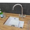 Reginox Tuscany 1.5 Bowl White Ceramic Undermount Kitchen Sink + Waste