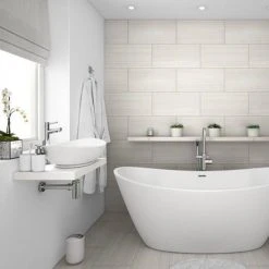 Venice Floating Basin Shelf (Gloss White - 600mm Wide) 7 Venice Floating Basin Shelf (Gloss White - 600mm Wide) -Basin Kitchen Sinks Shop V6GWSLF d2 460