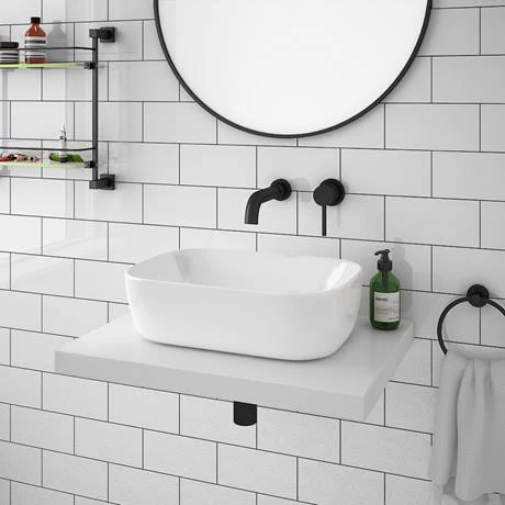 Venice Floating Basin Shelf (Gloss White - 600mm Wide) 5 Venice Floating Basin Shelf (Gloss White - 600mm Wide) - Image 5