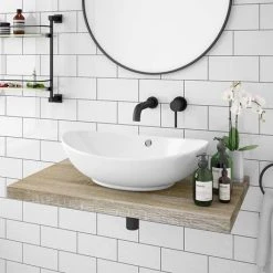 Venice Floating Basin Shelf (Light Oak - 800mm Wide) -Basin Kitchen Sinks Shop V8LKSLF d2 460