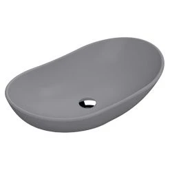 Venice Matt Grey Oval Counter Top Basin - 615 x 360mm