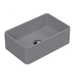 Venice Matt Grey Rectangular Counter Top Basin - 365 x 235mm