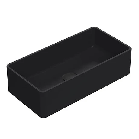 Venice Matt Black Rectangular Counter Top Basin - 465 x 235mm 1 Venice Matt Black Rectangular Counter Top Basin - 465 x 235mm