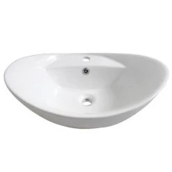 Faro Oval Counter Top Basin with Mono Basin Mixer (590 x 395mm) -Basin Kitchen Sinks Shop VES010 TAP d4 460