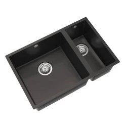 Venice 1.5 Bowl Matt Black Undermount Composite Kitchen Sink -Basin Kitchen Sinks Shop VSNK100 D2 460
