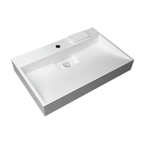 Arezzo 600mm Wall Mounted / Countertop Stone Resin Basin with Hidden Waste Cover 2 Arezzo 600mm Wall Mounted / Countertop Stone Resin Basin with Hidden Waste Cover - Image 2