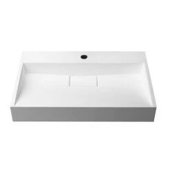 Arezzo 600mm Wall Mounted / Countertop Stone Resin Basin with Hidden Waste Cover 7 Arezzo 600mm Wall Mounted / Countertop Stone Resin Basin with Hidden Waste Cover -Basin Kitchen Sinks Shop WMC6PMB d3 460
