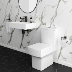 Arezzo 600mm Wall Mounted / Countertop Stone Resin Basin with Hidden Waste Cover 9 Arezzo 600mm Wall Mounted / Countertop Stone Resin Basin with Hidden Waste Cover -Basin Kitchen Sinks Shop WMC6PMB nd4 460