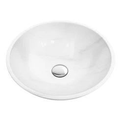 600 x 450mm White Shelf with Round White Marble Basin -Basin Kitchen Sinks Shop WSMW001 detail2 460