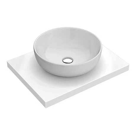 600 x 450mm White Shelf with Sol Round Basin 1 600 x 450mm White Shelf with Sol Round Basin