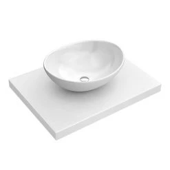 600 x 450mm White Shelf with Casca Basin